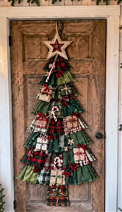 ⏳ Last Day 49% OFF – 🎄Beginner-Friendly DIY Oversized Patchwork Christmas Tree Door Hanging Kit 💕