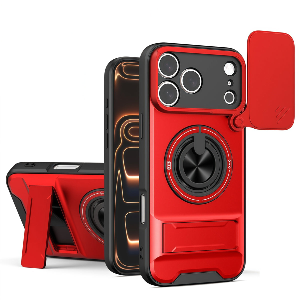 适用于 iPhone 17 ProMax 的滑盖镜头保护磁吸支架手机壳