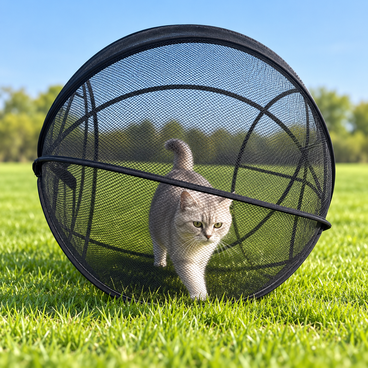 🐱🌿 FreshAir Cat Haven™ – 便携式网状游戏围栏