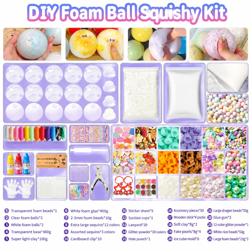 🎨 50% Off Now 🧸 DIY Clay Squeeze Ball Kit — Handmade Stress Relief Fun for Kids ✨