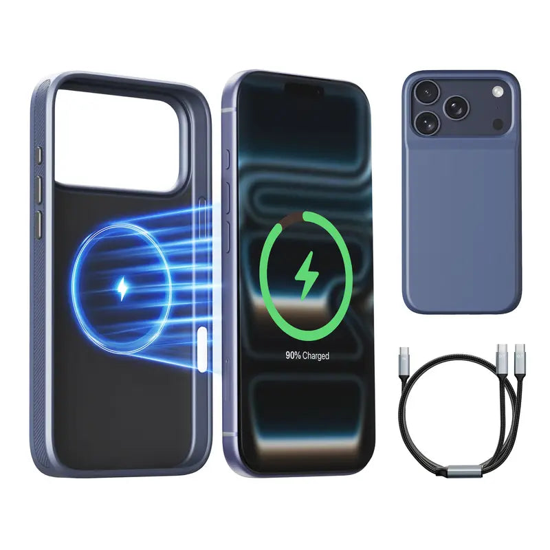 🔋Power Case for iPhone – Slim Protective Battery Case & Dual Charging Power Bank Kit, Type-C Fast Charge, Lightweight Lightweight & Perfect Couple Gift