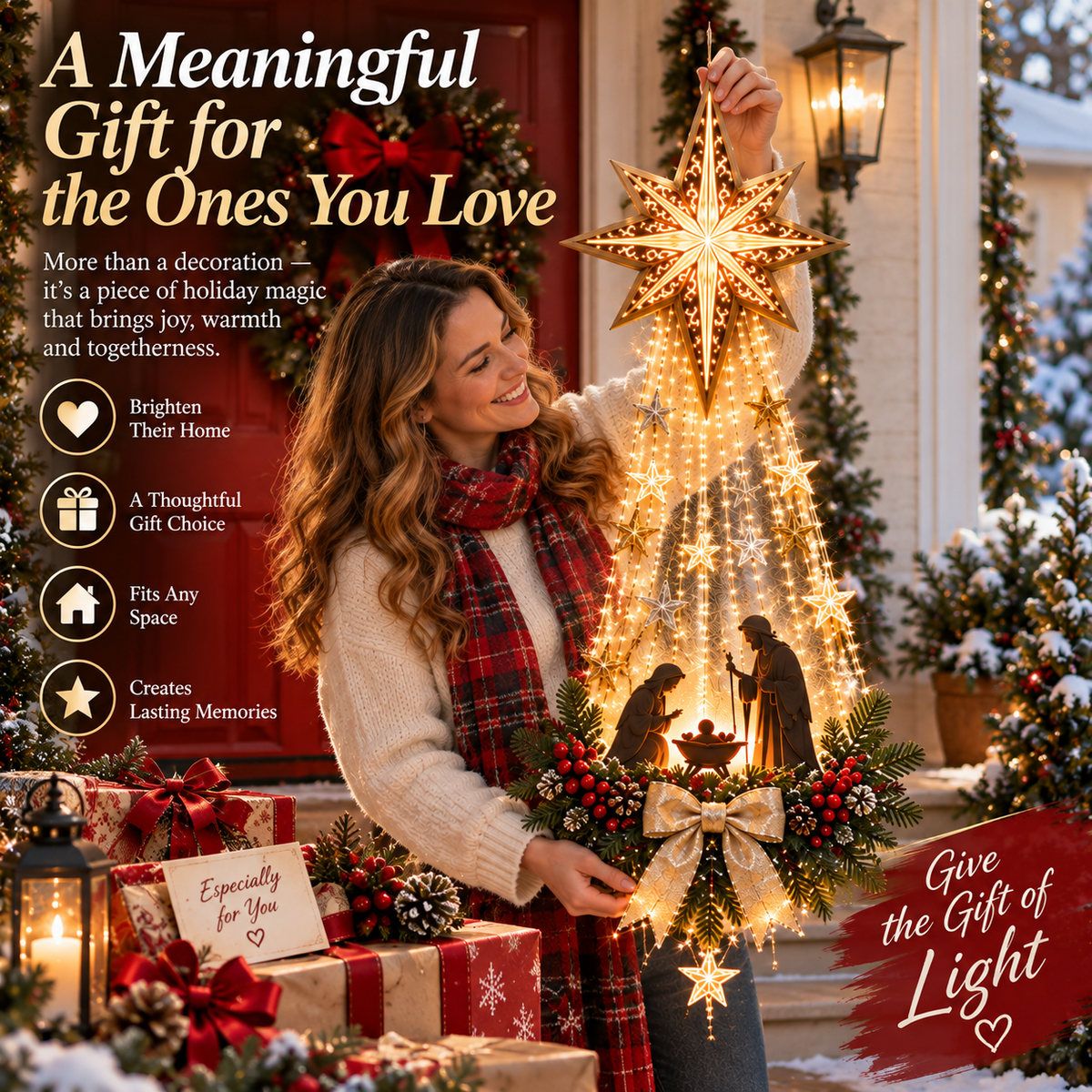 ✨ Nativity Wall Light — Warm Golden Glow for a Meaningful Christmas