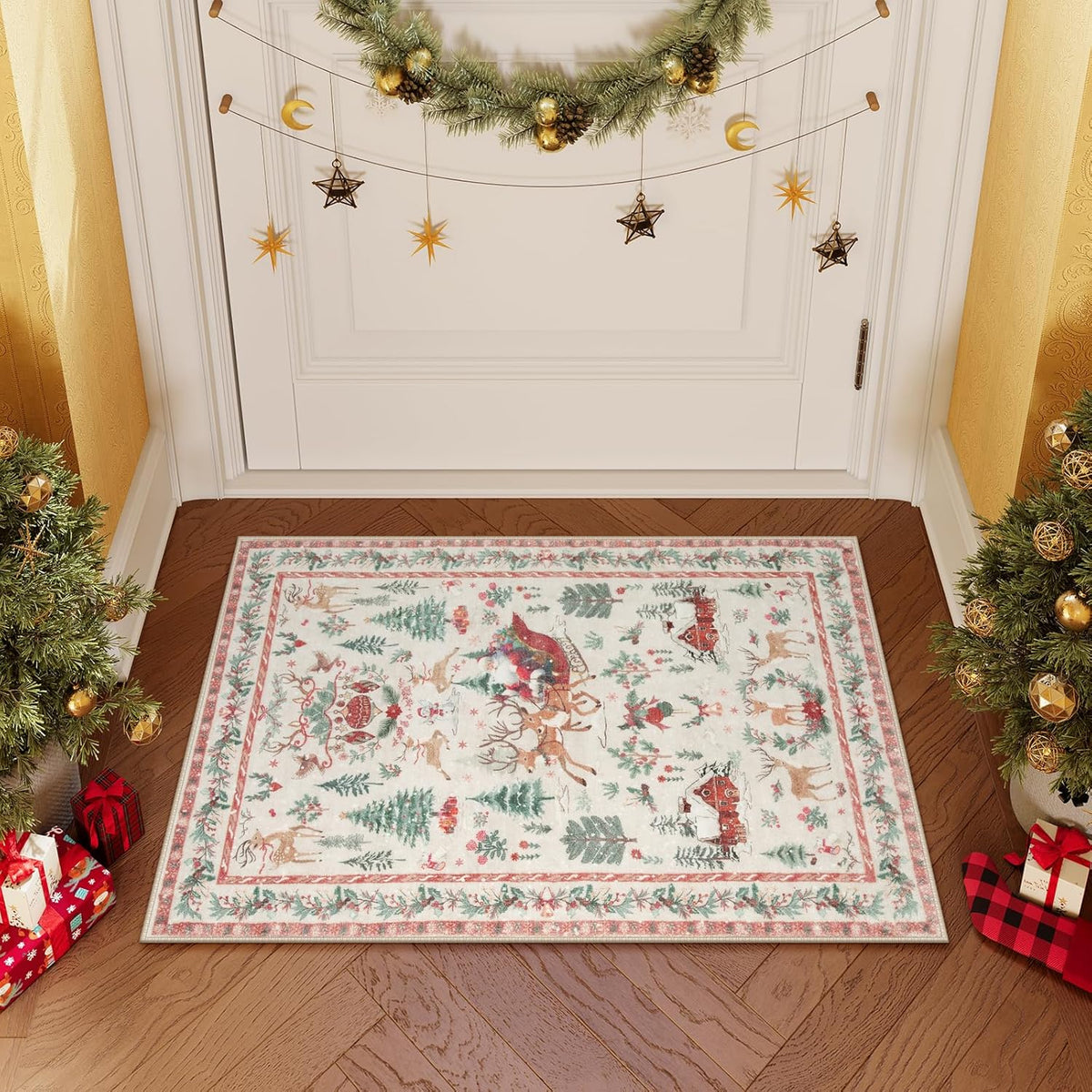 🎄Christmas Sale 49% OFF🎄Christmas Deer Santa Long Rug