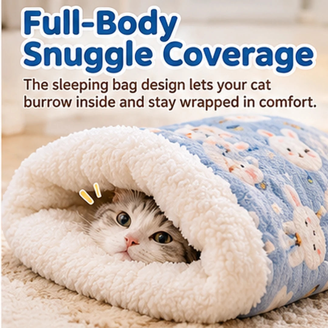 🐱☁️ Cozy Cat Sleeping Bag – Ultra-Soft Plush Snuggle Bed for Cats 💤
