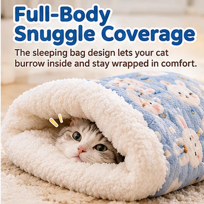 🐱☁️ Cozy Cat Sleeping Bag – Ultra-Soft Plush Snuggle Bed for Cats 💤