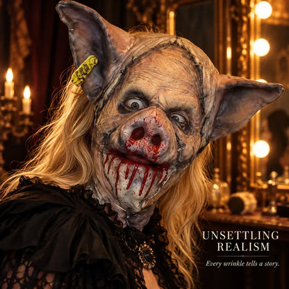 Unleash Your Nightmare - Premium Silicone Pig Mask for Horror Events 😱
