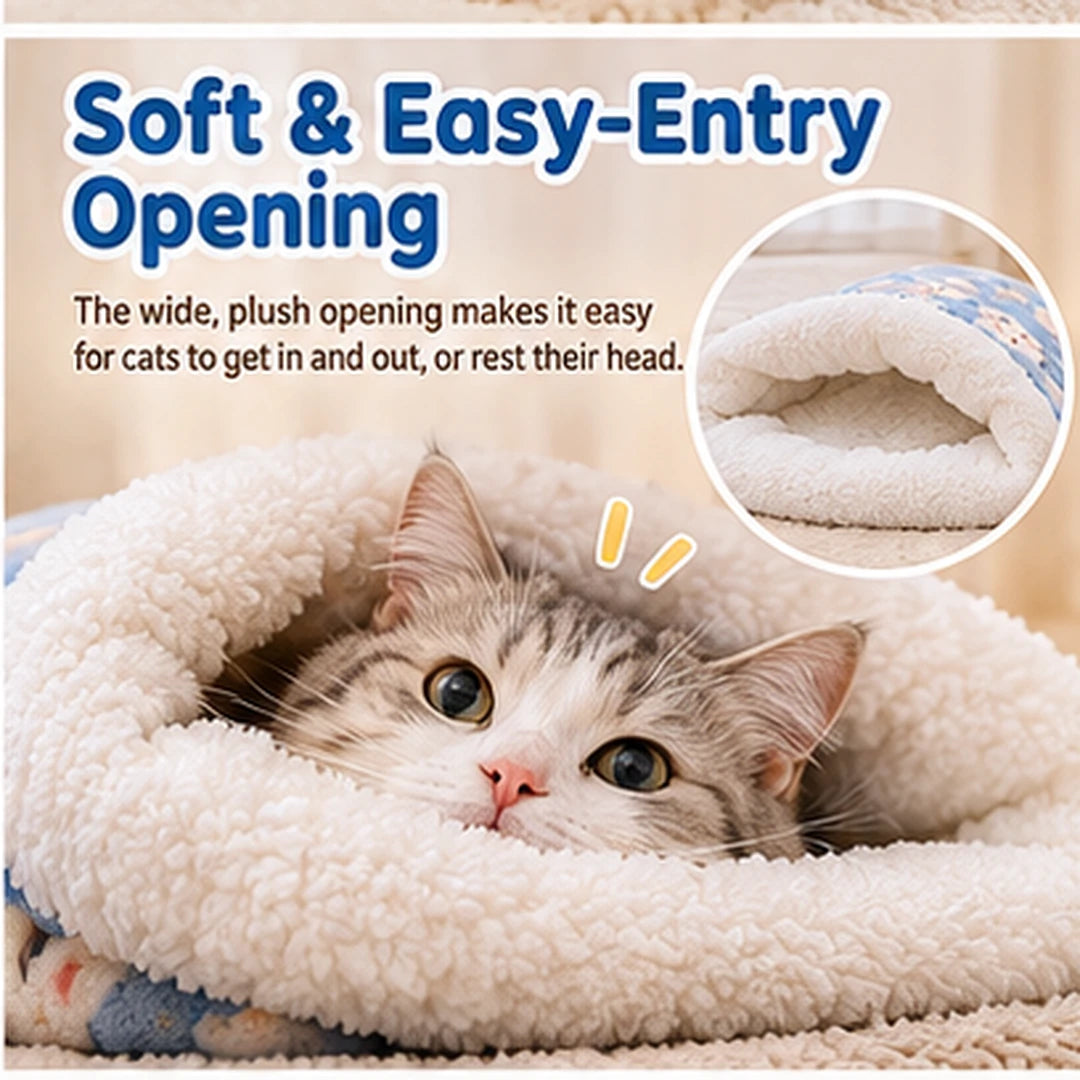 🐱☁️ Cozy Cat Sleeping Bag – Ultra-Soft Plush Snuggle Bed for Cats 💤