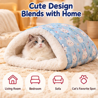 🐱☁️ Cozy Cat Sleeping Bag – Ultra-Soft Plush Snuggle Bed for Cats 💤