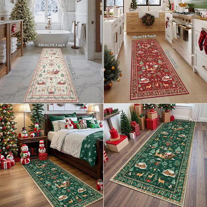 🎄 Cozy Christmas Runner Rug – Washable Non-Slip Holiday Floor Decor
