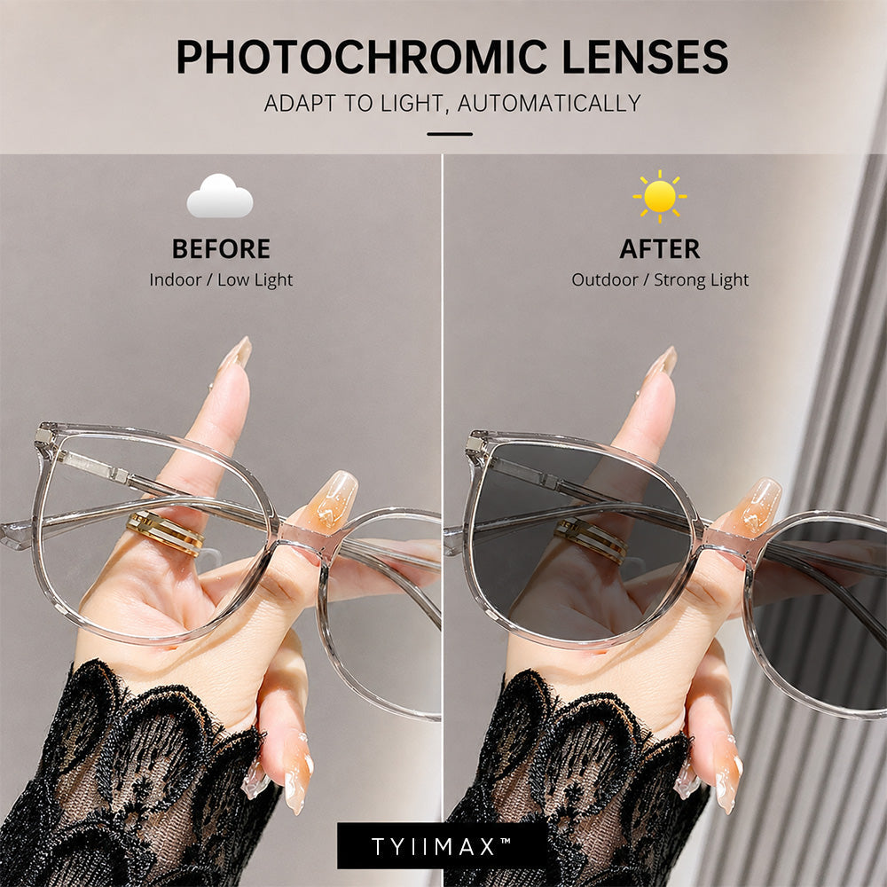 🕶️ 超大框时尚处方眼镜 – 潮流防蓝光变色镜片 ✨
