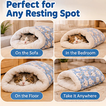 🐱☁️ Cozy Cat Sleeping Bag – Ultra-Soft Plush Snuggle Bed for Cats 💤