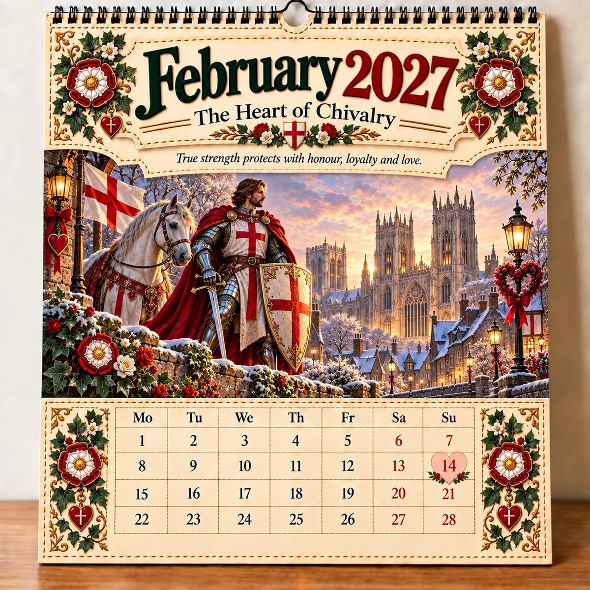 🛡️ 2027年圣乔治挂历——12幅展现信仰、勇气与英格兰传统的插画	scene