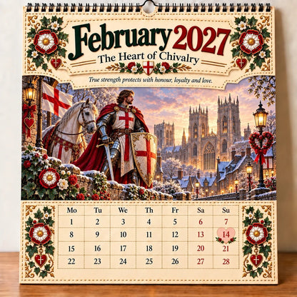 🛡️ 2027年圣乔治挂历——12幅展现信仰、勇气与英格兰传统的插画	scene