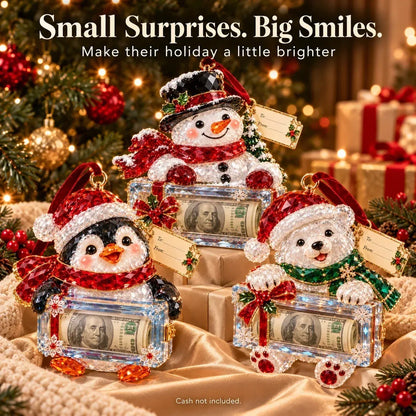 🎄 Christmas Cash Gift Ornament | 20 Crystal-Style Designs with Money Holder & Gift Tag 🎁