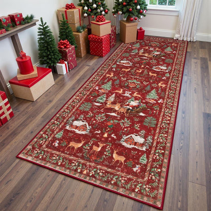 🎄Christmas Sale 49% OFF🎄Christmas Deer Santa Long Rug