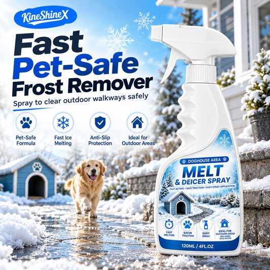 ❄️ KineShineX Outdoor Ice Melt & Deicer Spray – Easy Winter Ice Removal for Walkways, Steps & Patios