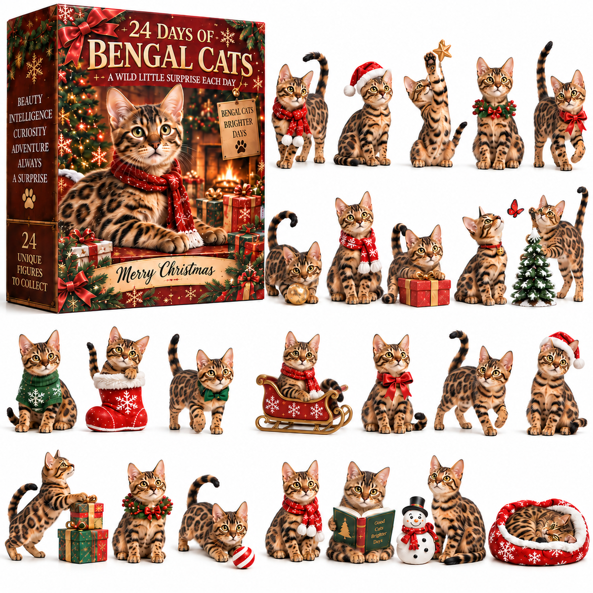24天孟加拉猫——狂野小猫圣诞系列 🐆🎄