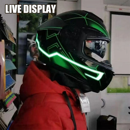 Motorcycle Helmets - 0.5mm Bicycle Helmet Strip LED Helmet Light Flexible Safety Sticker Rechargeable LED Helmet Strip for Riding, Night Visibility, Motorcycling, Cycling