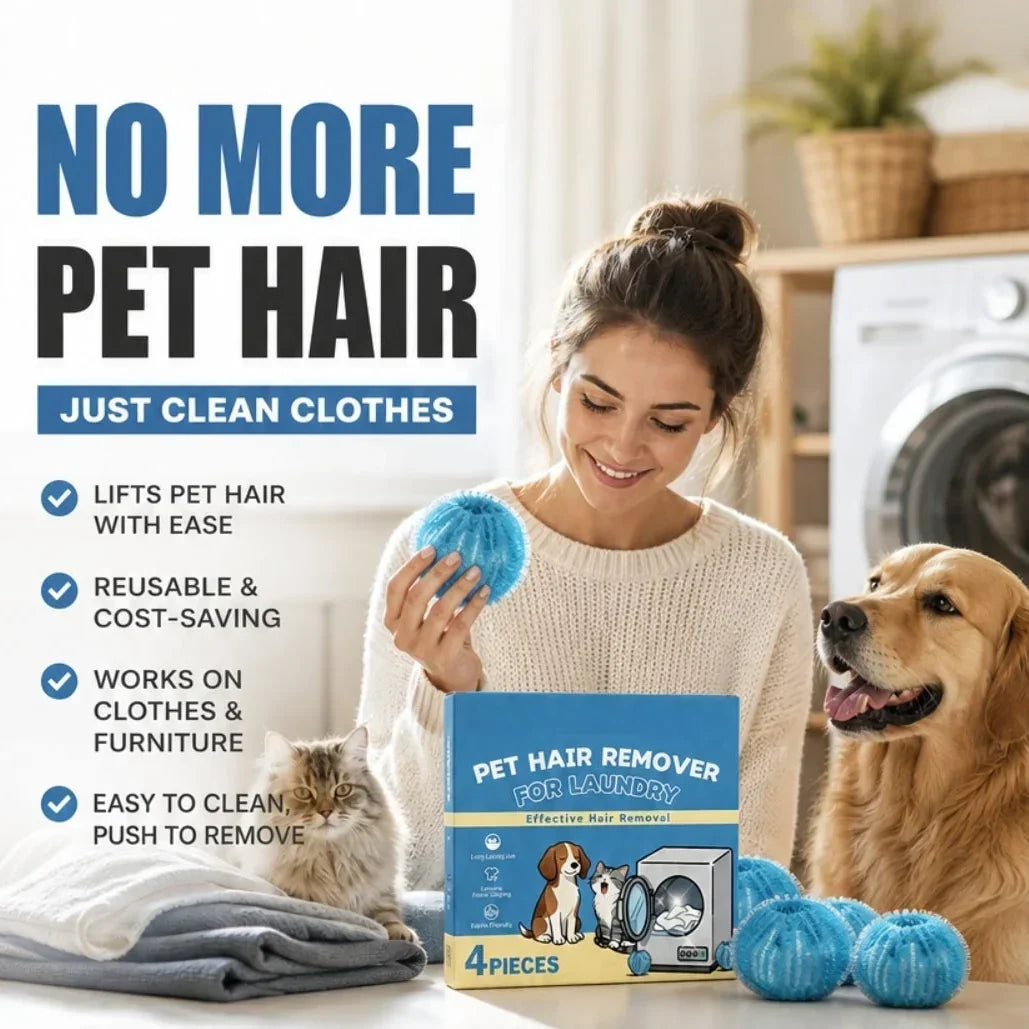 🐾 可重复使用宠物毛发洗衣球 – 去除毛发且不伤衣物