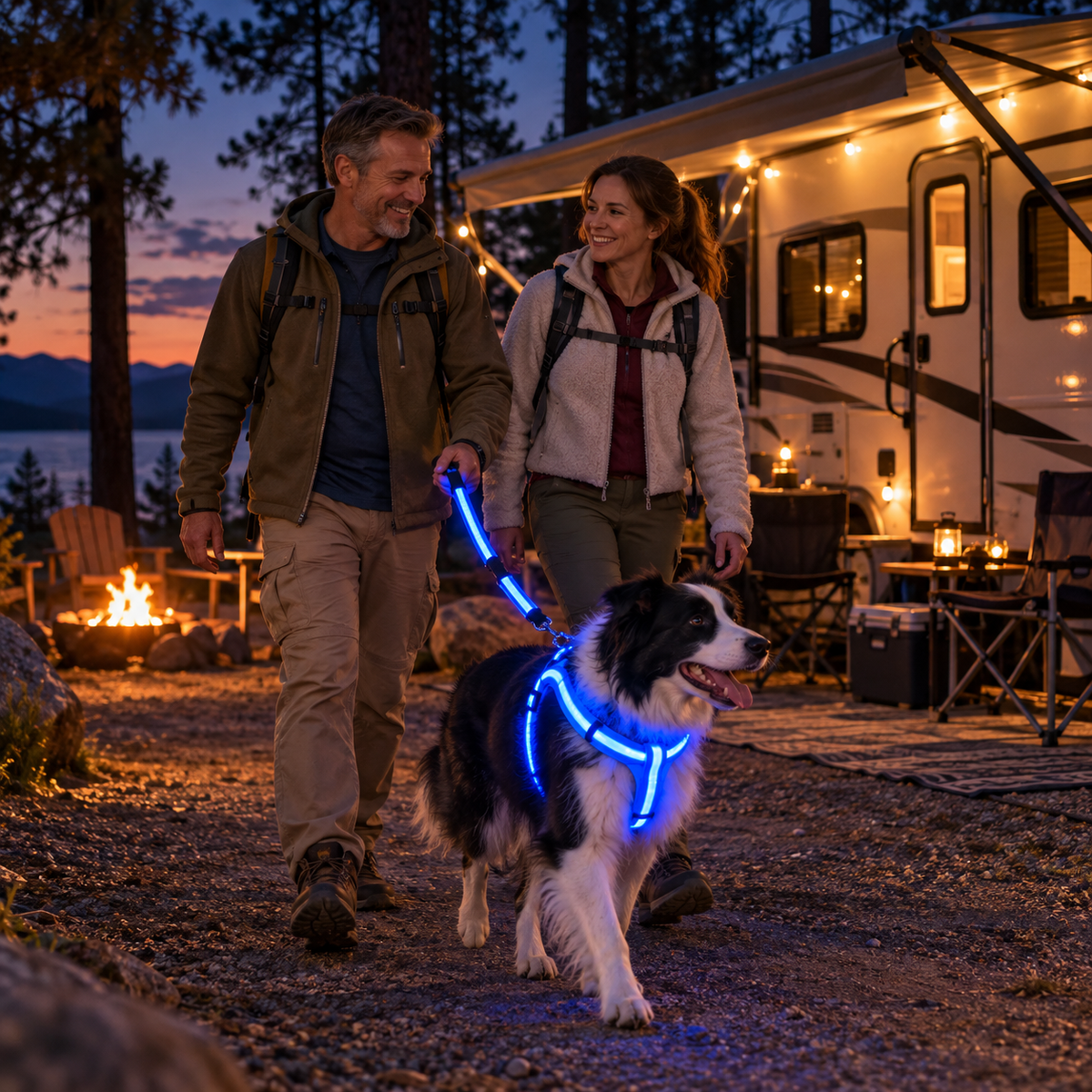🐶✨ Glow & Go | LED Dog Harness & Leash Set