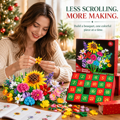 🌸 24-Day Flower Bouquet Advent Calendar – DIY Christmas Countdown Gift 🎄