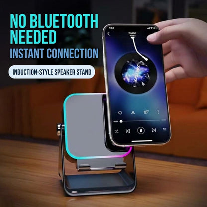 🎵📱 五合一：蓝牙音箱 + 手机支架 + 8种RGB灯光效果 + 360°可调节支架 + 3500mAh电池