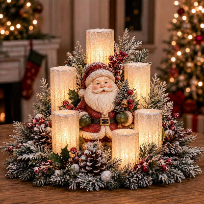 Christmas Hot Sale🎄Christmas Lighted Centerpiece with Flameless Candle Glow