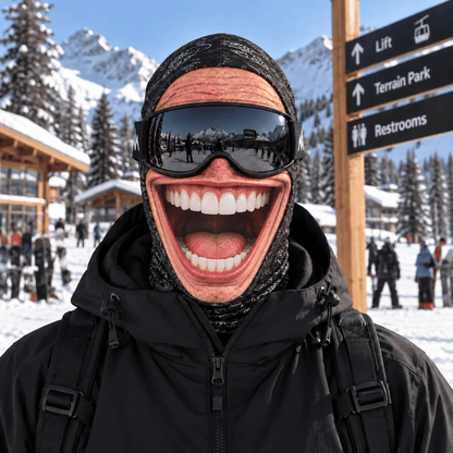 🎿 逼真面部巴拉克拉法帽 – 适合寒冷天气探险的趣味滑雪面罩