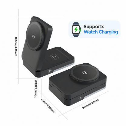 3-in-1 Foldable Magnetic Charging Stand for Everyday Devices