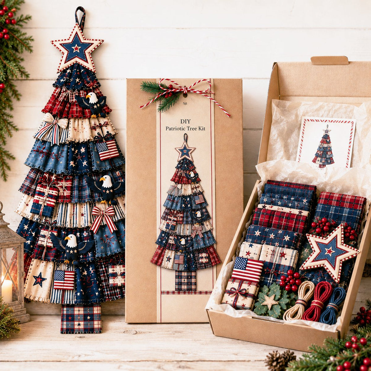 ⏳ Last Day 49% OFF – 🎄Beginner-Friendly DIY Oversized Patchwork Christmas Tree Door Hanging Kit  💕