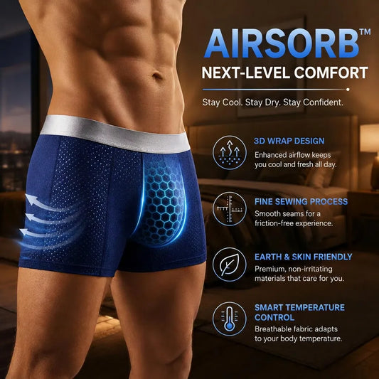 🔥2026热销 AirSorb™ 高端全天舒适冰丝网眼男士平角裤