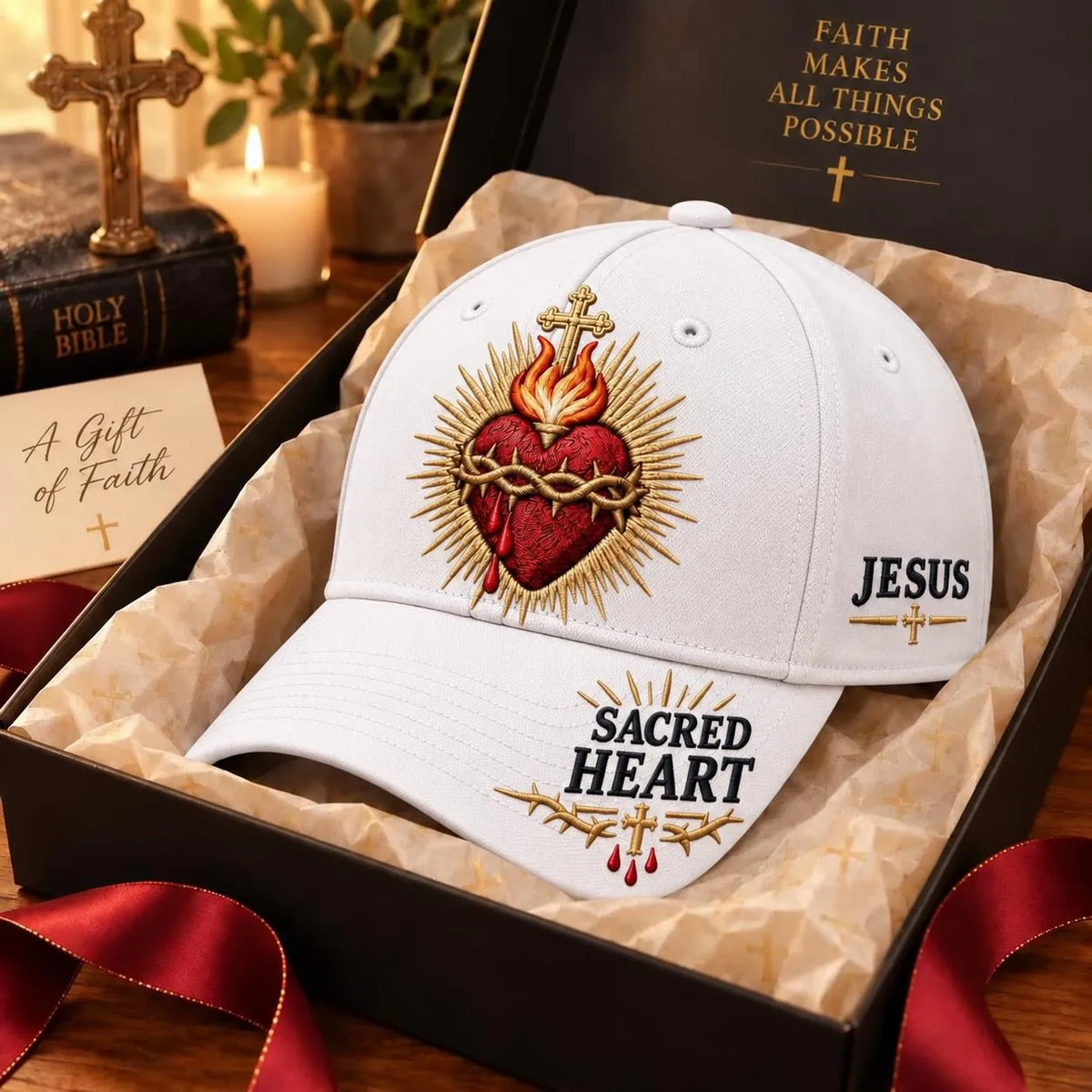 ❤️耶稣圣心信仰棒球帽✝️彰显信仰，传递祂的爱。