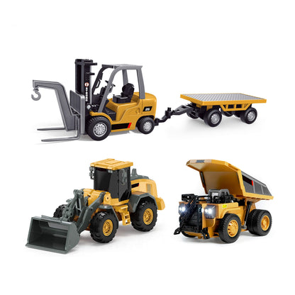 遥控工程车玩具套装（含挖掘机、自卸卡车、叉车及推土机）