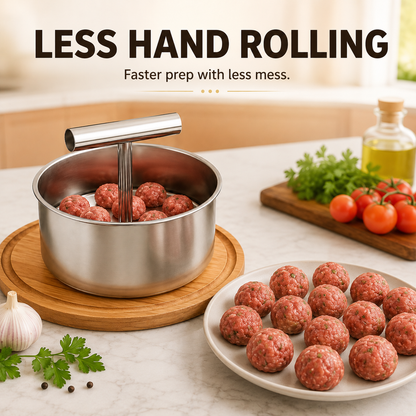 🍲 不锈钢手动肉丸制作器 – 6孔/12孔多份压制模具 ✨