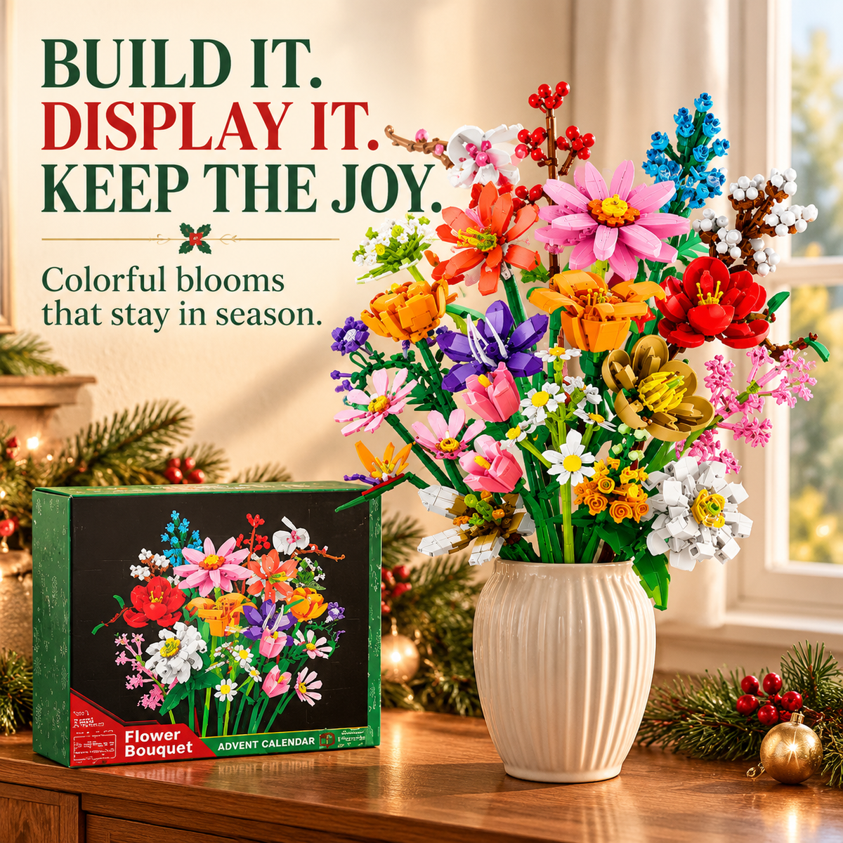 🌸 24-Day Flower Bouquet Advent Calendar – DIY Christmas Countdown Gift 🎄