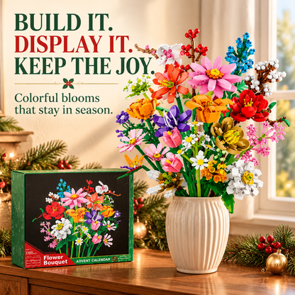 🌸 24-Day Flower Bouquet Advent Calendar – DIY Christmas Countdown Gift 🎄