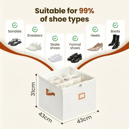 ⏰🔥限时5折优惠！👟布艺鞋子收纳盒——可折叠、大容量、防尘透气，适用于衣橱和卧室 🧺✨