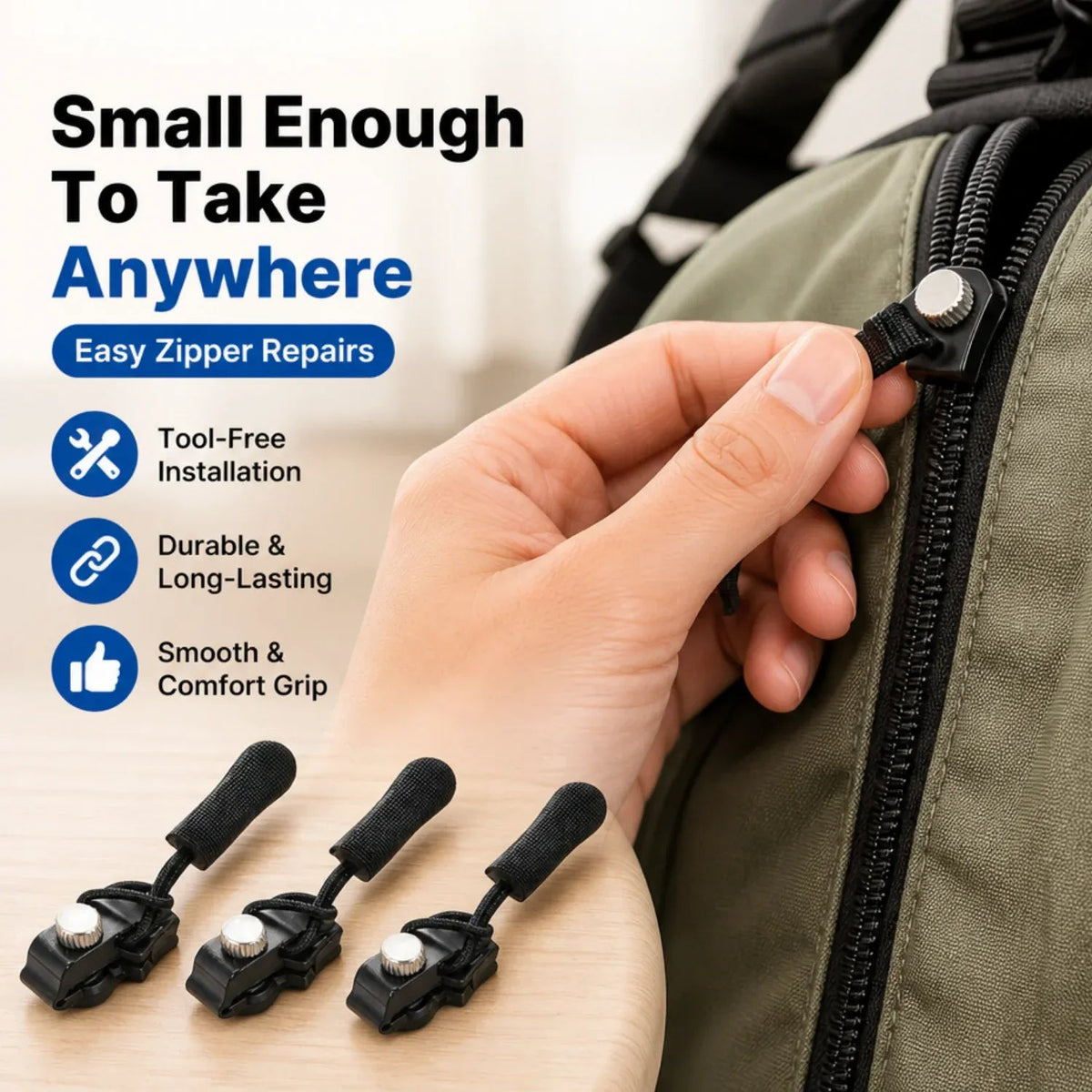 15-Piece Zipper Rescue Kit 🔧 – Universal Repair Set with 3 Convenient Sizes