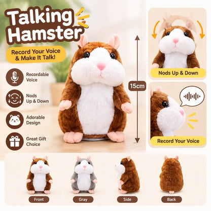 🐹🎁现享50%折扣！会说话的仓鼠毛绒玩具——能模仿你说话，自动摇头互动毛绒玩偶，逗趣益智玩具，适合儿童与派对娱乐