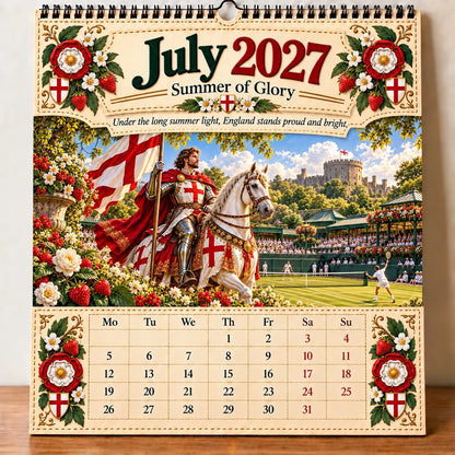 🛡️ 2027年圣乔治挂历——12幅展现信仰、勇气与英格兰传统的插画	scene