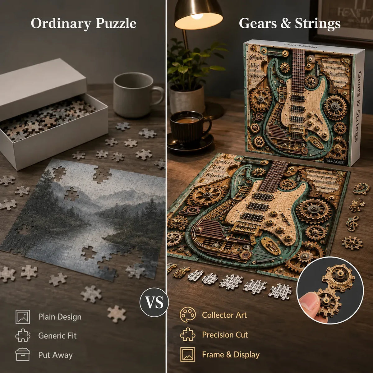 🔥最后一天 69% OFF-🧩创意蒸汽朋克吉他 3D 拼图