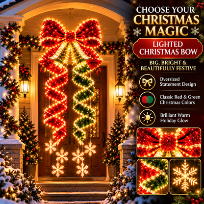 🎀Giant Lighted Christmas Bow Hanging Decoration✨