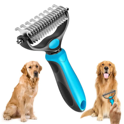🐾 二合一宠物梳毛刷 – 去除浮毛、梳通毛结，轻松控制脱落的毛发