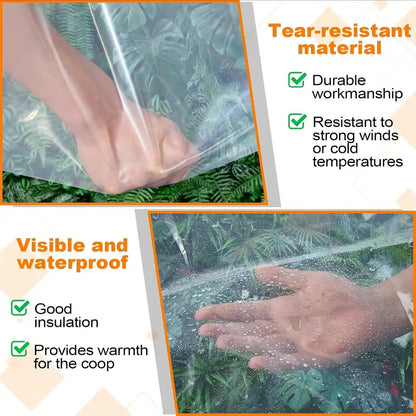 🌧️ 重型透明防水布帘 – 带加固扣眼的耐用户外罩布 💪