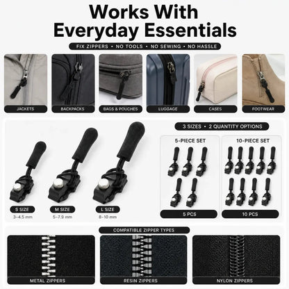 15-Piece Zipper Rescue Kit 🔧 – Universal Repair Set with 3 Convenient Sizes