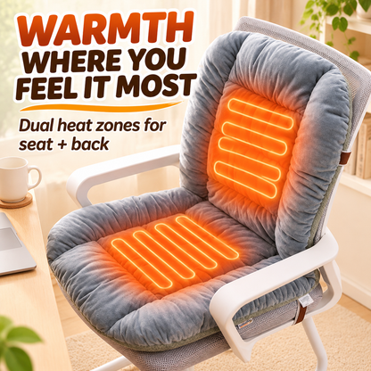🔥 Plush Heated Chair Cushion – Cozy Warmth for Your Seat & Back 🛋️