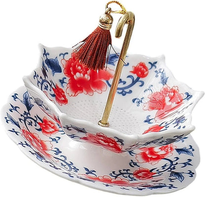 ☂️ 蓝白雨伞造型茶滤 | 陶瓷茶滤套装