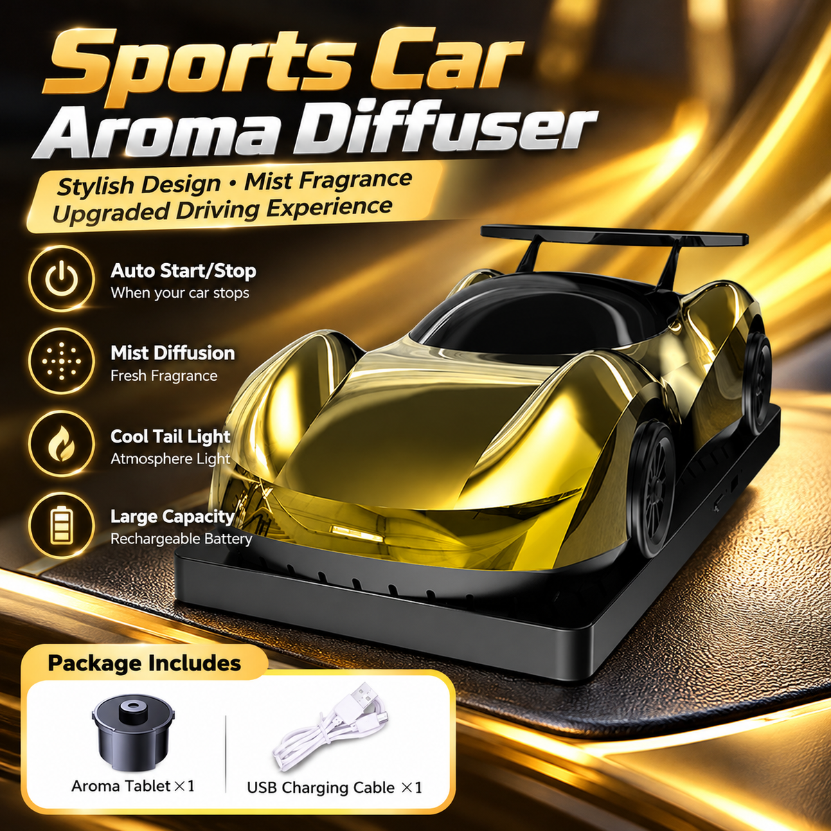 🏎️ Race-Car Aroma Diffuser with Dual Exhaust Mist