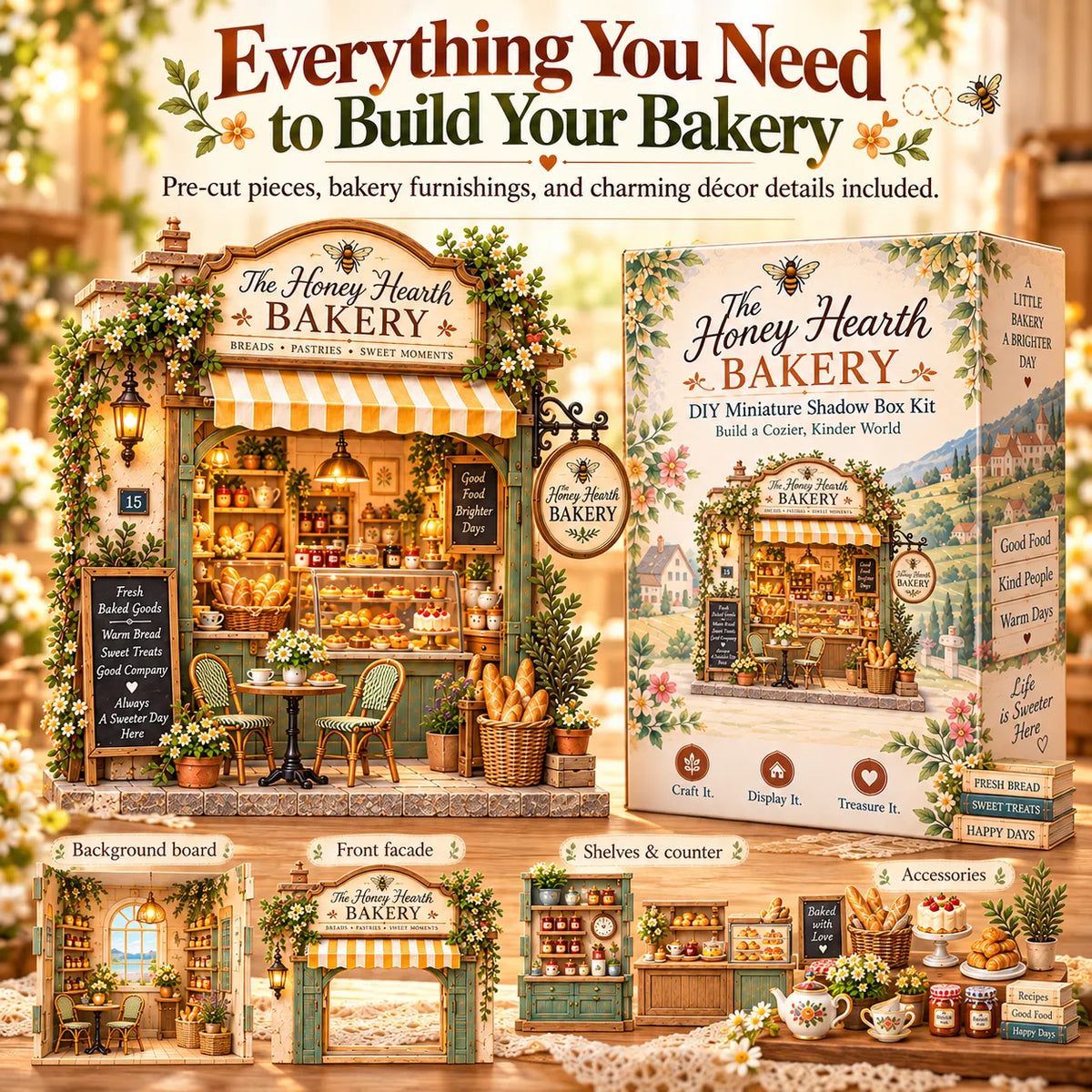 🌊🦪 The Seabreeze Oyster Café™-DIY 3D Miniature Coastal Café Kit