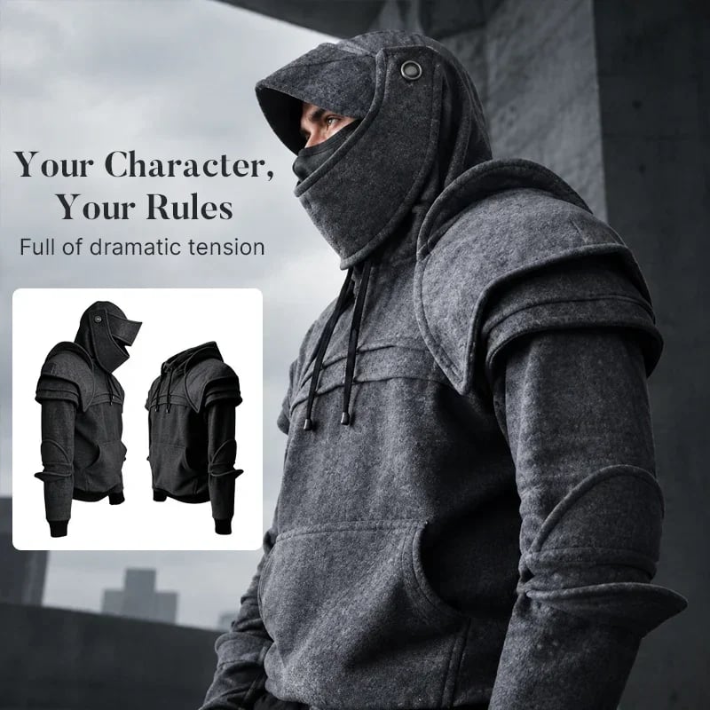⚔️Knight Cosplay Hoodie – Medieval Fantasy Streetwear Pullover!